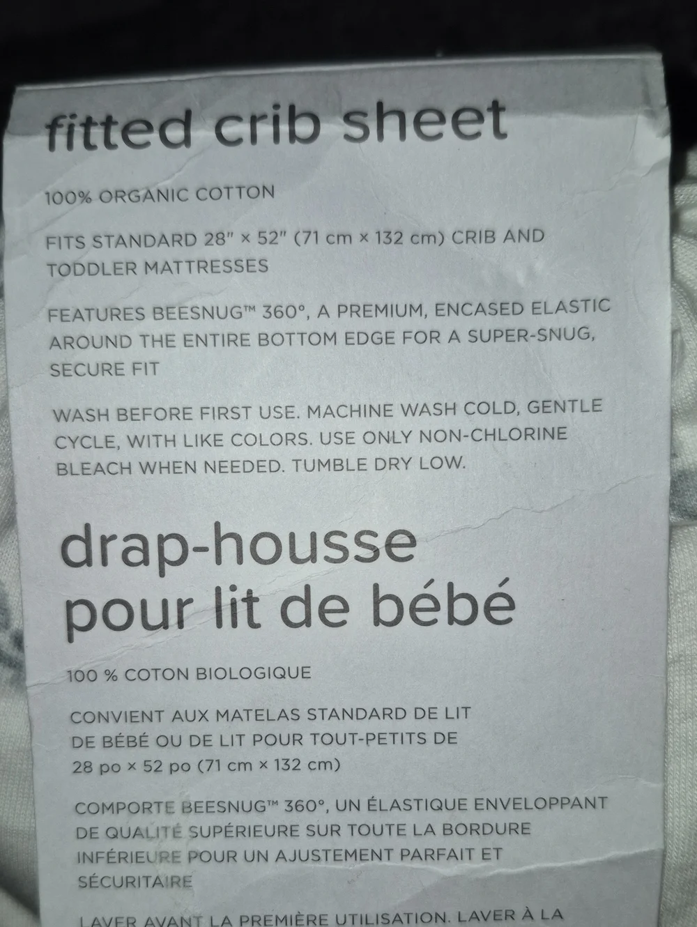 Burt's Bees Baby White Fitted Crib Sheet with Light Gray Floral - New